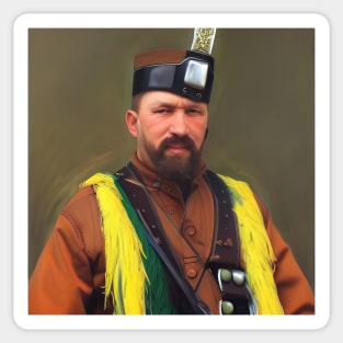 Portrait of Ukrainian Cossack Sticker